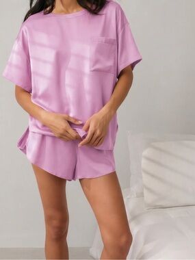 Lunya Washable Silk Pajama Set Small Lilac Bloom Limited Edition NEW / NWOT